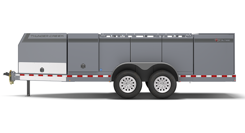 Service and Lube Trailer fits 690 gallons of liquid parked in side view